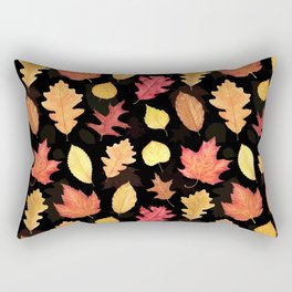 Autumn Leaves - black Rectangular Pillow
