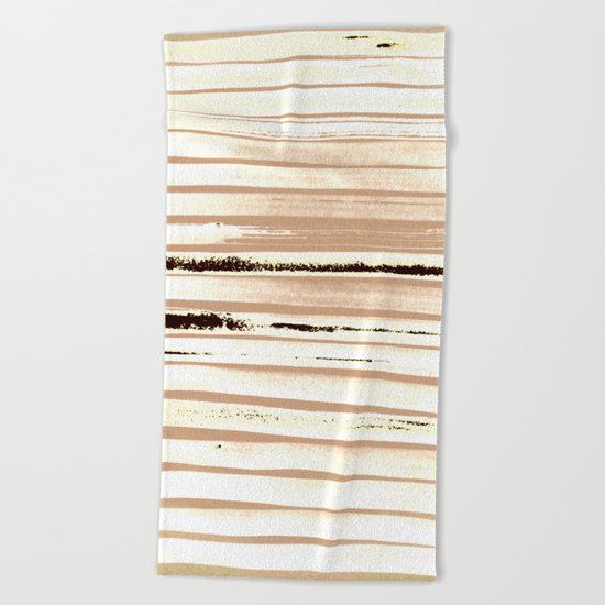 Brown Earth Lines Beach Towel