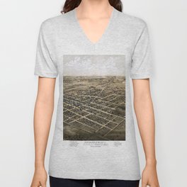 Birds eye view of the city of Coldwater vintage pictorial map V Neck T Shirt