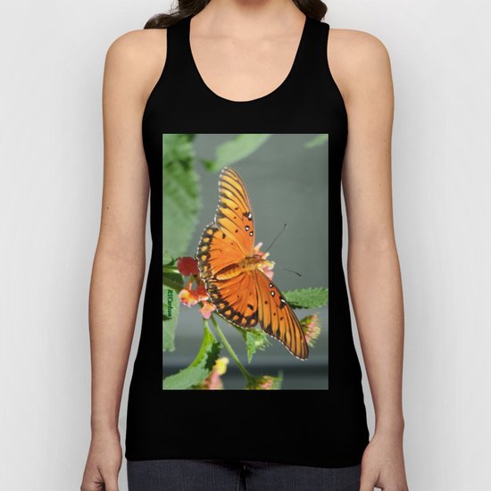 Gulf Fritillary on Lantana Unisex Tank Top