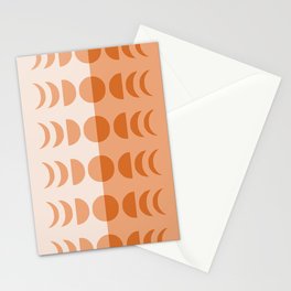 Moon Phases 14 in Rustic Brown Beige Stationery Card