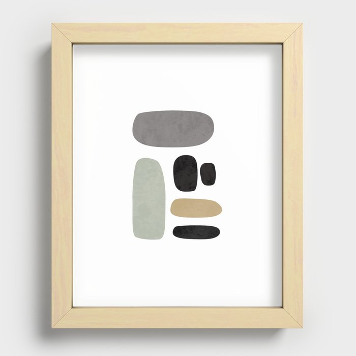 Scandinavian Nordic Abstract Shapes 2 Recessed Framed Print