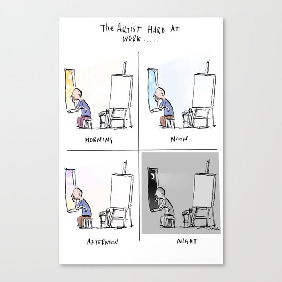hard at work Canvas Print