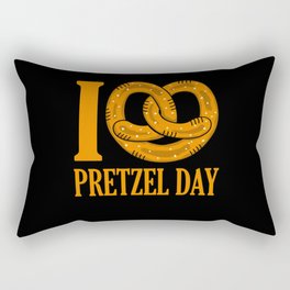 I Love Pretzel Day Funny Baker Pun Rectangular Pillow