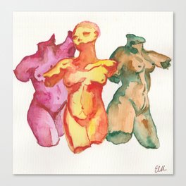 Three Naked Ladies Canvas Print Elizabeth Rakes's Store | Society6