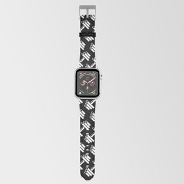 Dumbbellicious inverted / Black and white dumbbell pattern Apple Watch Band