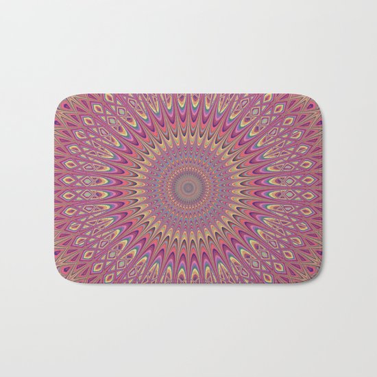 Hippie grid mandala Bath Mat