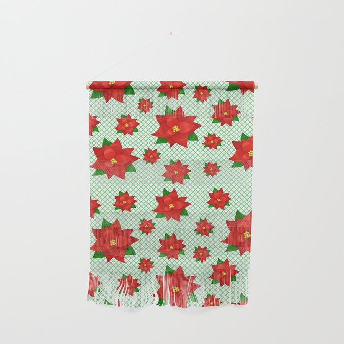 Christmas Poinsettia pattern Wall Hanging