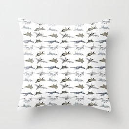 US Military Airplanes Throw Pillow