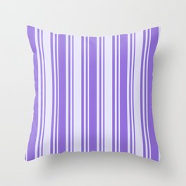 [ Thumbnail: Purple and Lavender Colored Striped Pattern Throw Pillow ]