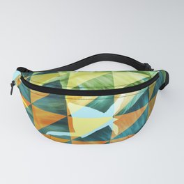 Abstract Geometric Tropical Banana Leaves Pattern Fanny Pack