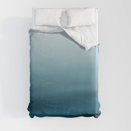  blue white gradient - water color, abstract ocean blur Duvet Cover