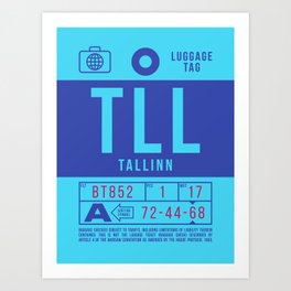 Luggage Tag B - TLL Tallinn Estonia Art Print