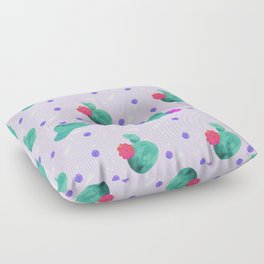 Hello Cactus Lavender Background Floor Pillow