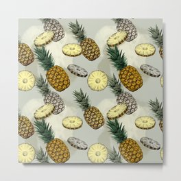 Pineapple pattern Metal Print | Nature, Abacaxi, Vintage, Decoration, Sweet, Ananas, Juice, Giftpaper, Texture, Pineapple 