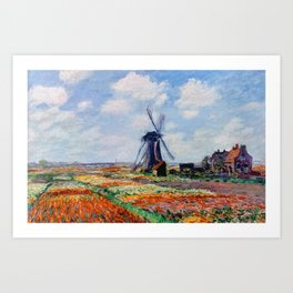 Claude Monet Tulip Field In Holland Art Print