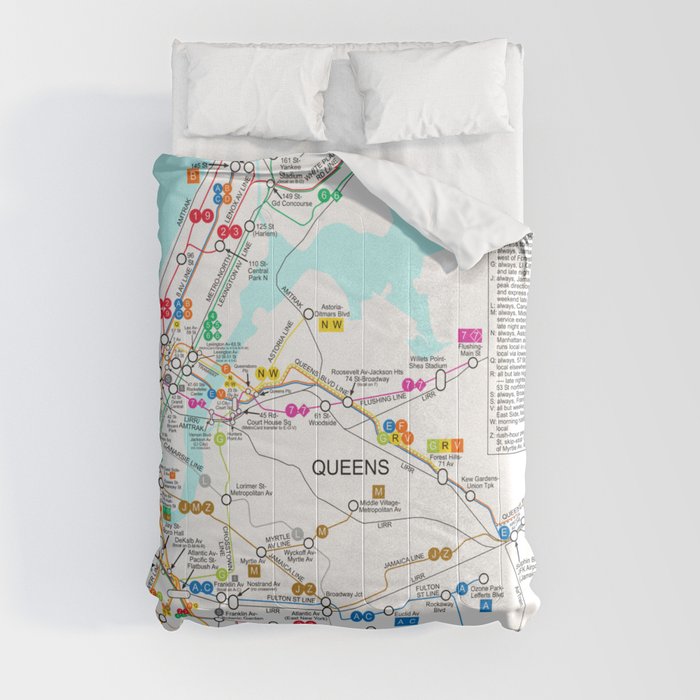 New York City Metro Subway Map Comforter