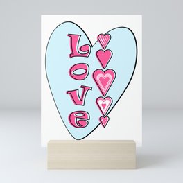 Pink Chain of Hearts Mini Art Print