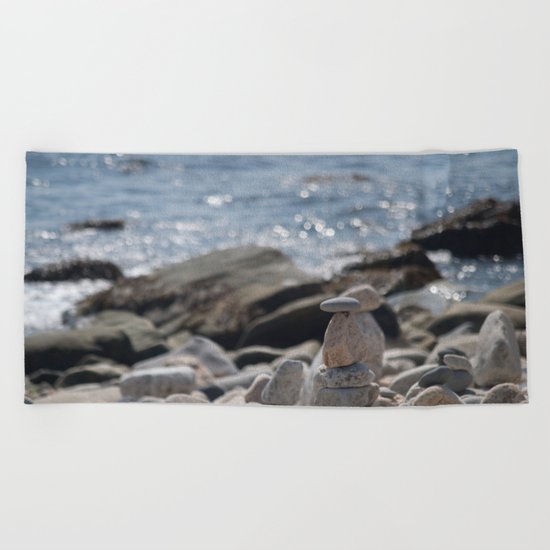 Balancing Serenity Rocks Beach Towel