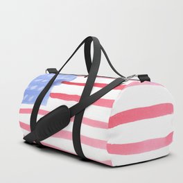 American Flag 4th of July watercolor design Duffle Bag