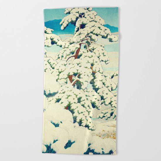 A Morning in the Snow Beach Towel