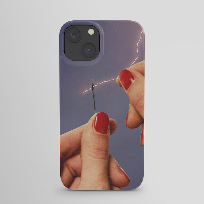 Elysian thread - Sewing hands/thunder & lighting iPhone Case