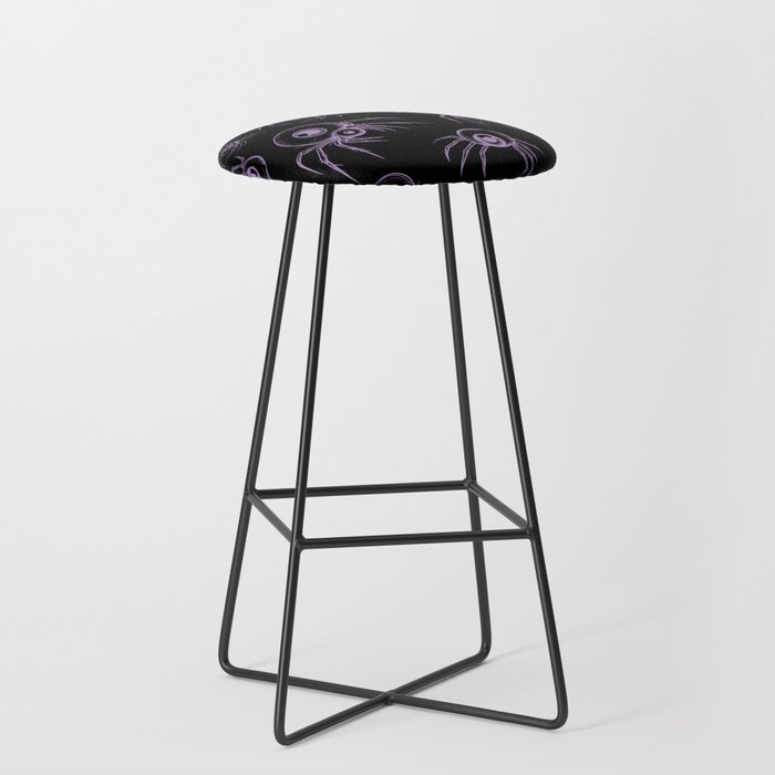 Eyeball Spiders Creepy Spiders Creepy Eyes Black Purple Violet Bar Stool