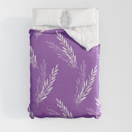 Fragrant lavender flowers in purple arranged in an endless pattern Duvet Cover