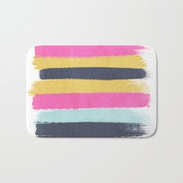 Sacha - stripes painting boho color palette bright happy dorm college abstract art Bath Mat | Stripe, Abstract, Stripes, Pattern, Acrylic, Digital, Boho, College, Striped, Pop Art 