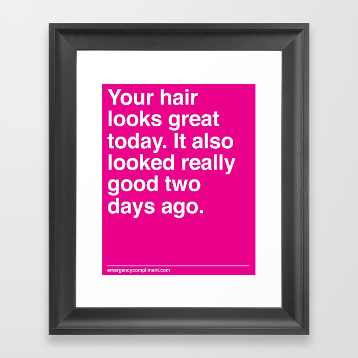 Your Hair Framed Art Print