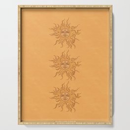 Sun Goddess | Bright Illustration | Bohemian Retro Artwork Serving Tray