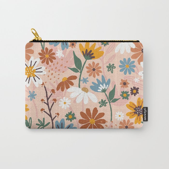 Hand painted abstract floral pattern Carry-All Pouch