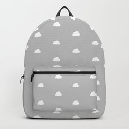Light grey background with small white clouds pattern Backpack | Pattern, Cute, Small, Sky, Cloudy, Clouds, Light, Grey, Children, White 