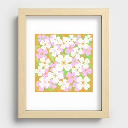 70’s Desert Flowers Pink and Dk Orange Recessed Framed Print