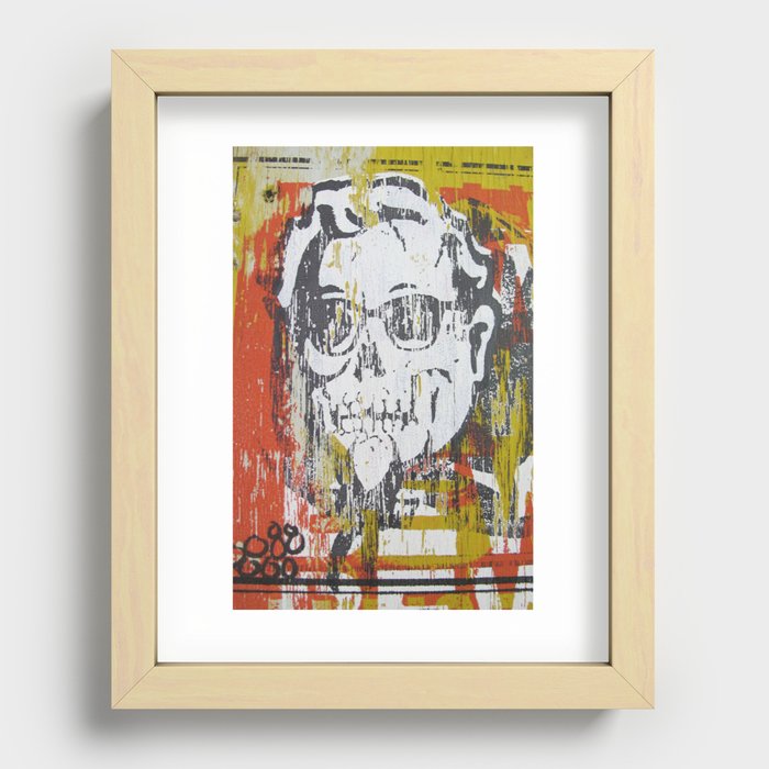 Skull Sanders Distress Recessed Framed Print