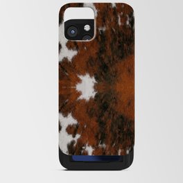 Rustic Cowhide Fur Brushstrokes Southwestern Rug iPhone Card Case