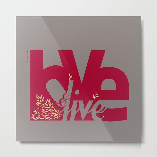 Love & Live (leaves 1) Metal Print