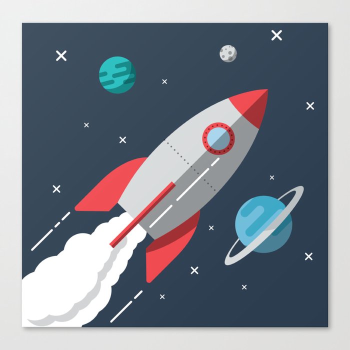 Little Astronaut Rocket Adventure Canvas Print