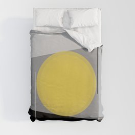 Keeping It Together - Abstract - Gray, Black, Yellow Duvet Cover