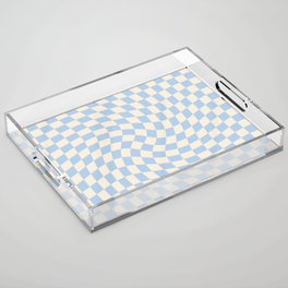 Check II - Baby Blue Twist — Checkerboard Print Acrylic Tray