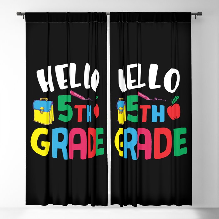 Hello 5th Grade Back To School Blackout Curtain