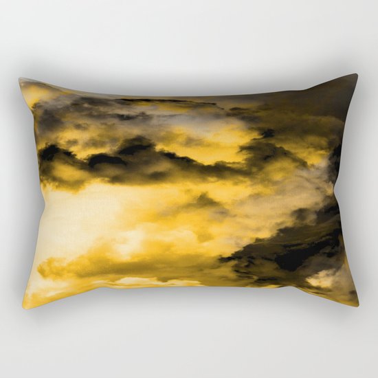 Vitality - Cloudy Abstract In Orange And Black Rectangular Pillow