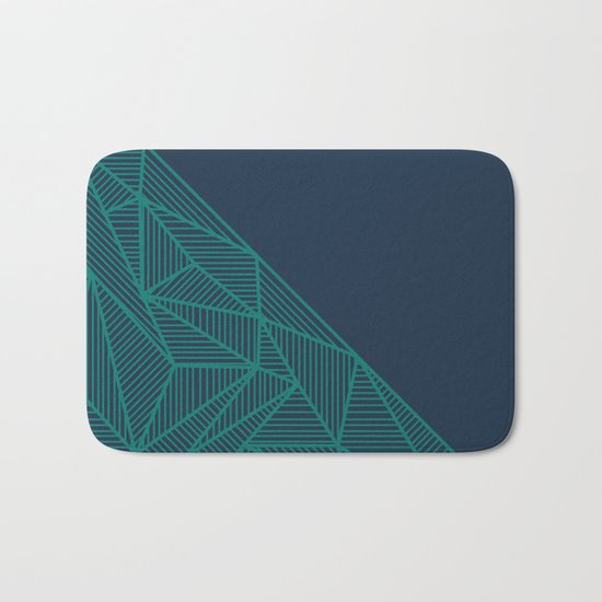 B Rays Geo Pine Blue Bath Mat