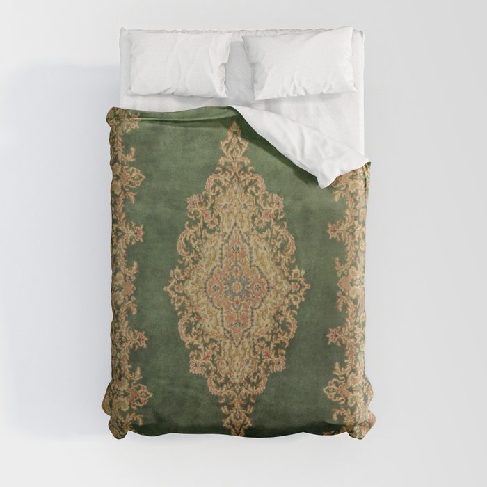 Vintage Persian Kerman Rug Duvet Cover