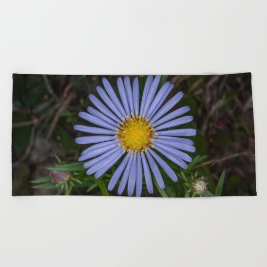 Blue Wildflower Beach Towel