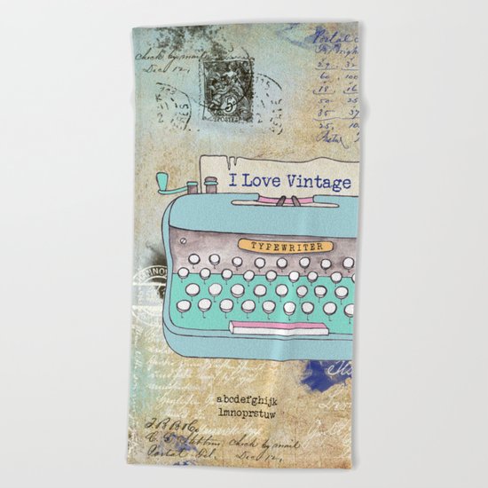 Typewriter #3 Beach Towel