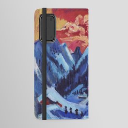 Winter Landscape in Moonlight Android Wallet Case