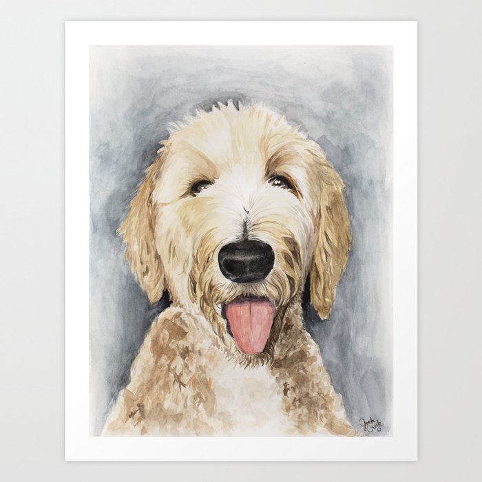 Goldendoodle Watercolor Art Print by Josh Creek Society6