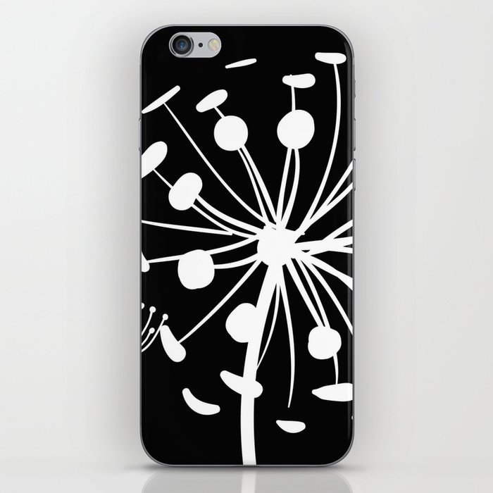 Dandelions Black and White No2 iPhone Skin