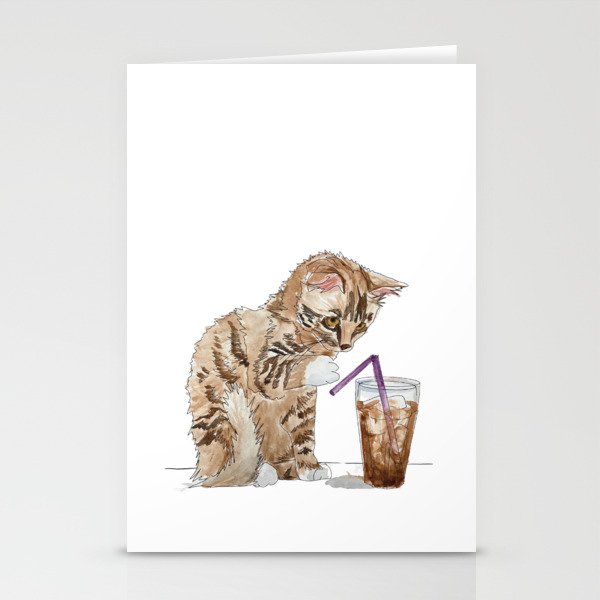 Curious Coffee Cat Stationery Cards